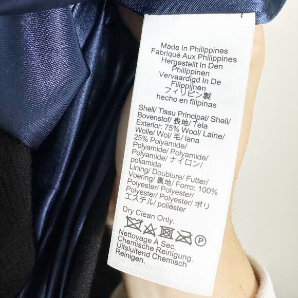 J.Crew Womens Evening Blazer Jacket Italian Double Cloth Wool Black Size 12 NEW - Picture 6 of 7